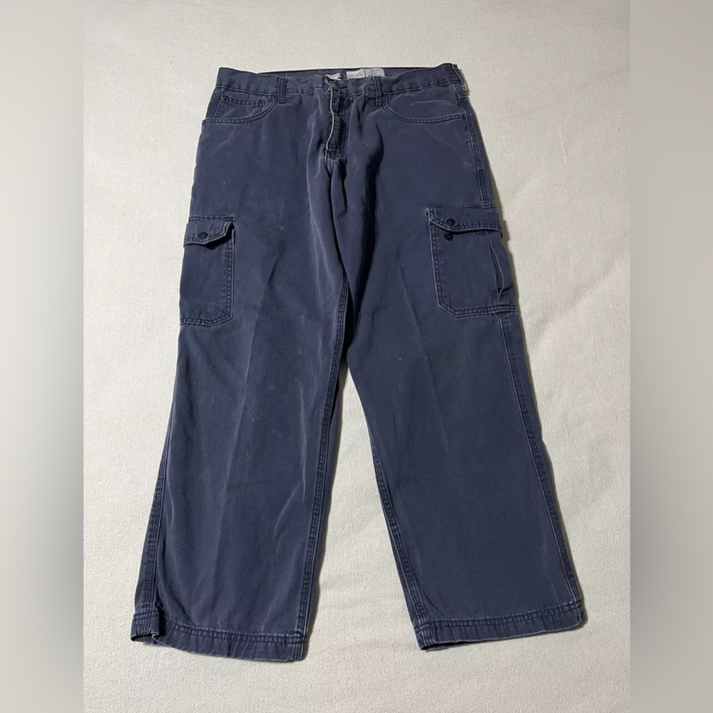 LAPCO FR Mens 34x27 Cargo Pants Workwear 100% Cotton Blue‎